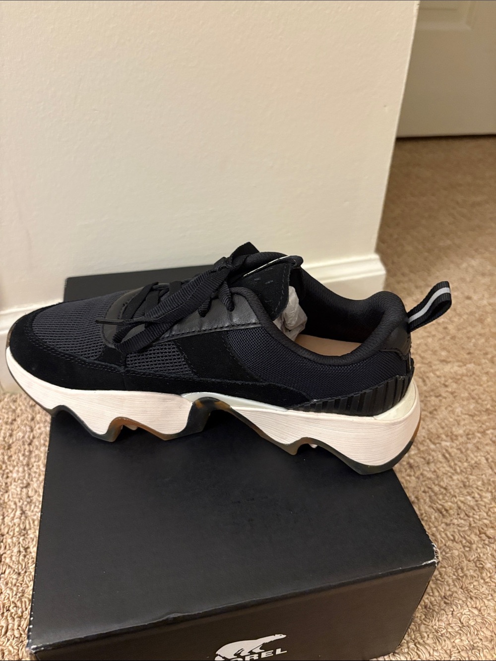 Sorel Kinetic Impact II wonder lace Black and White Chunky Sneaker - Picture 3 of 4
